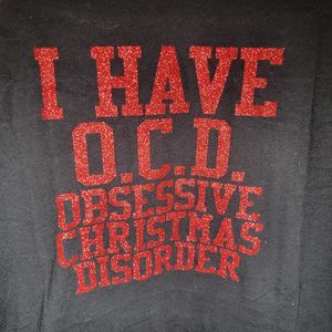 American Apparel "I Have OCD" Christmas 3/4 Sleeve Tee - Size Large